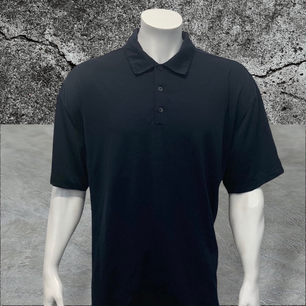 Nike Golf Fit Dry Navy Blue-White Knit Polyester Blend Men's Polo Shirt Size XXL